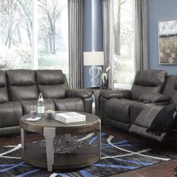 Erlangen Midnight Power Reclining Living Room Set


