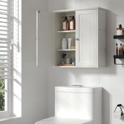 Bathroom Wall Medicine Cabinet with 2 Door, Bathroom Storage Organizer Over The Toilet