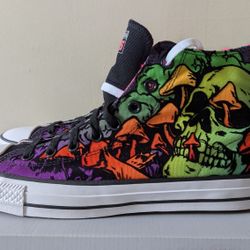 Converse Chuck Taylor All Star Pro Hi Wasabi Blacklight Mens 9.5 171225C Skull