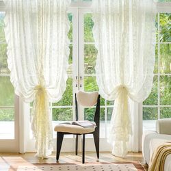 Ivory Lace Curtains 108 Inch