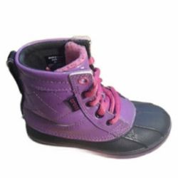 Crocs Girl Purple Snow Boots With Pink Faux Fur / Toddler Size C11 Winter Boots