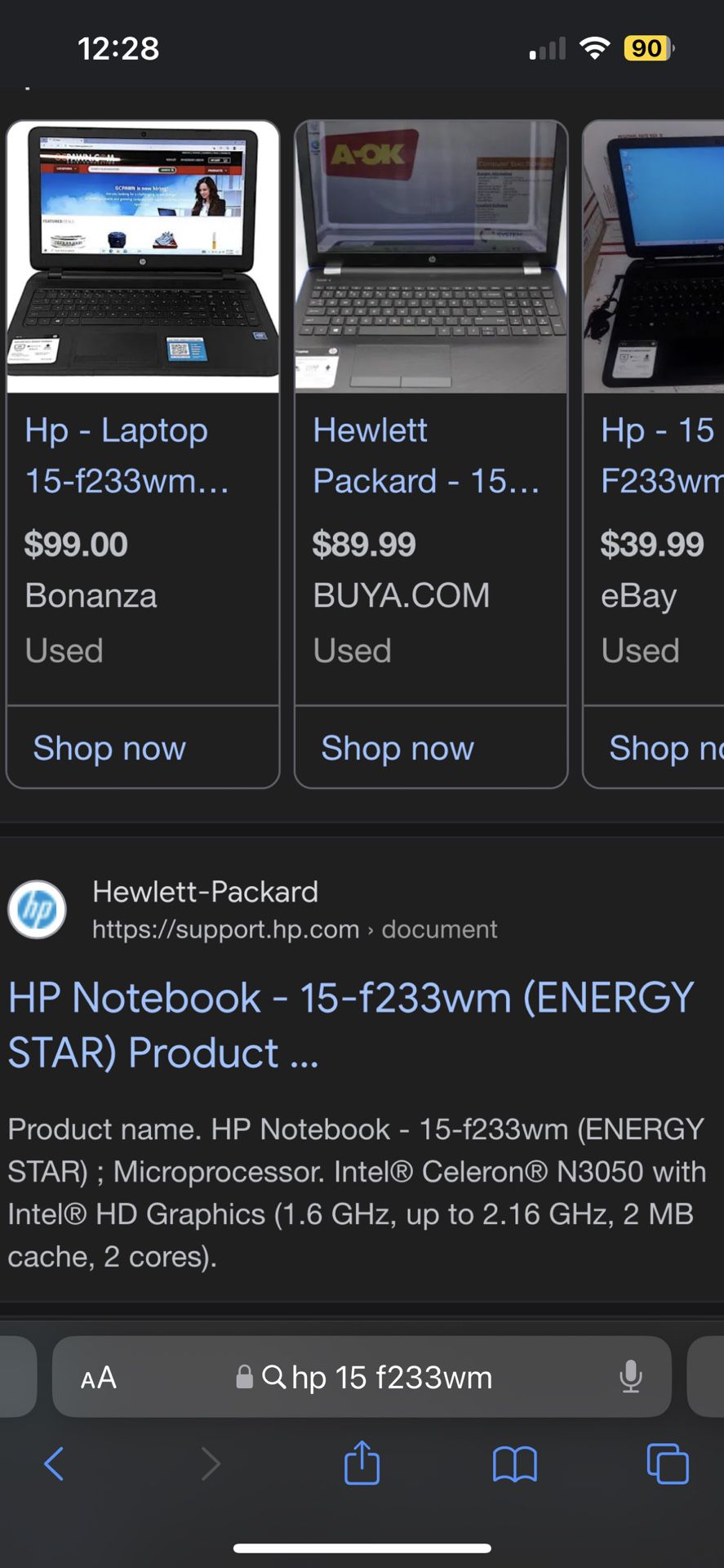 HP laptop With Specs As Pictured