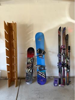 Snowboard Wooden Rack, Snowboards, Snow Skis, Ski Poles See Description For Various Prices - $39