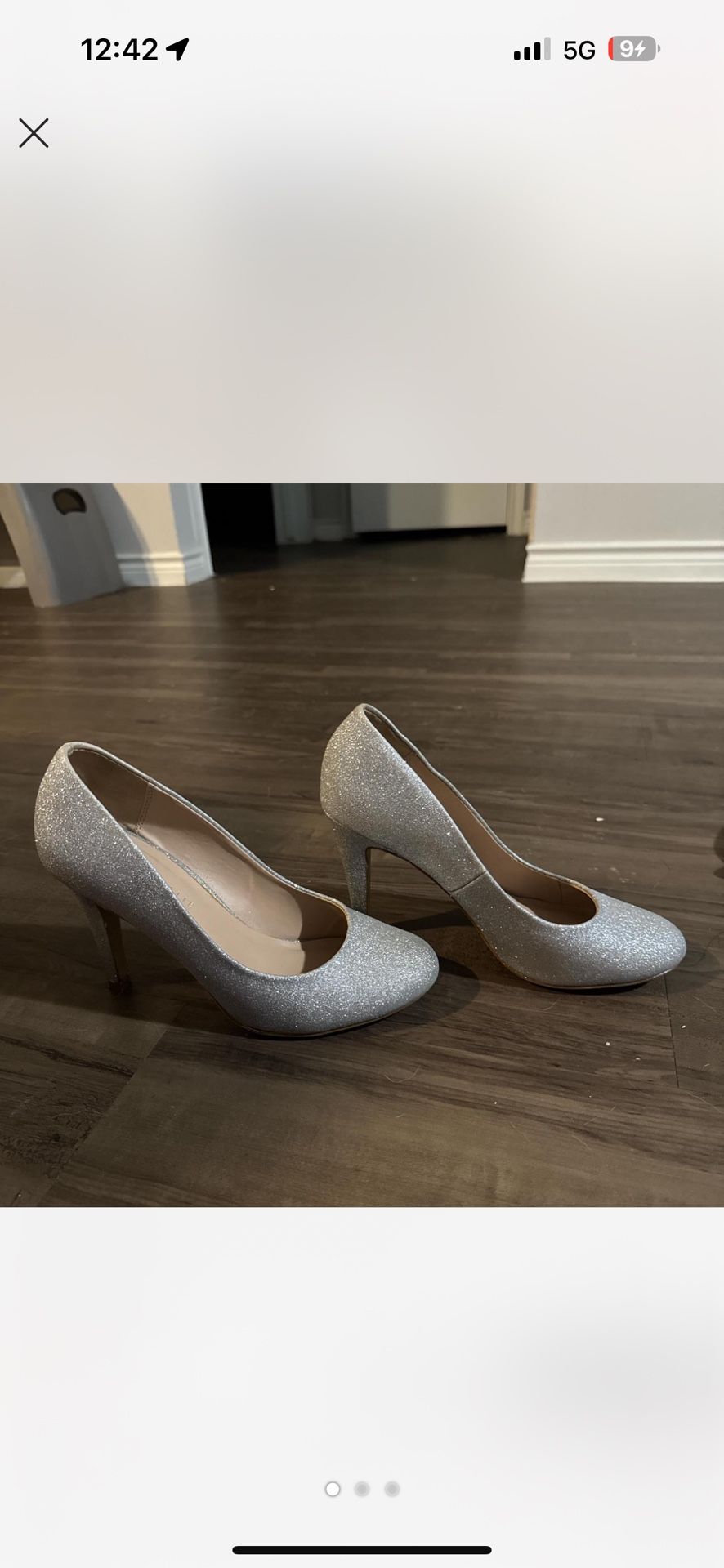 Kelly And Katie Silver Glitter Heels Size 8