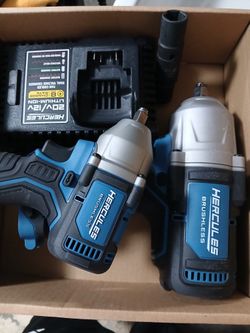 HERCULES 20V Brushless, 1/2in. High-Torque Impact Gun with Friction Ring - Tool Only & 20V Brushless, 3/8in. Compact, 4-Mode Impact Gun– Tool Only wit