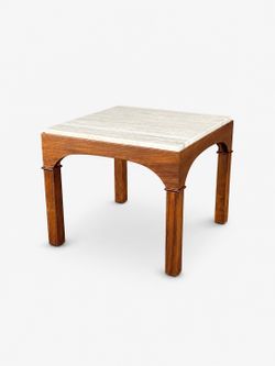 Mid-Century Modern Travertine Stone Side Table by John Keal for Brown Saltman, c.1960’s
- Delivery Available