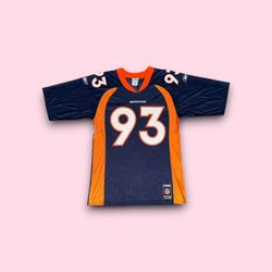 Vintage Denver Broncos Trevor Pryce NFL Reebok jersey navy blue men’s medium 
