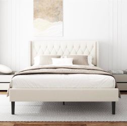 Queen bed frame and mattress