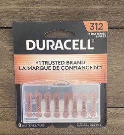 Duracell 312 Hearing Aid Batteries 8 Count