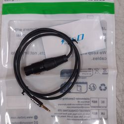 BRWH-B07V7VZP9R  J&D XLR to 3.5mm Microphone Cable, PVC Shelled XLR Female to 3.5mm 1/8 inch TRS Male Balanced Cable - 3 Feet for DSLR Camera, Compute