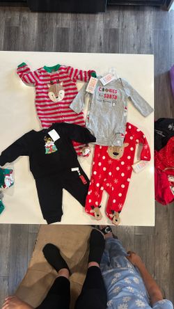 Christmas Baby Outfits/Pajamas, Size 3-6 Months 