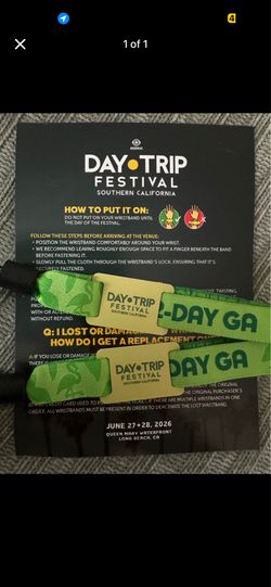 2026 DAY TRIP WRISTBANDS - GA