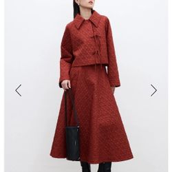 Woman Quilted Jacket And Skirt Small Size