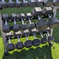 Rubber Hex Dumbbells 