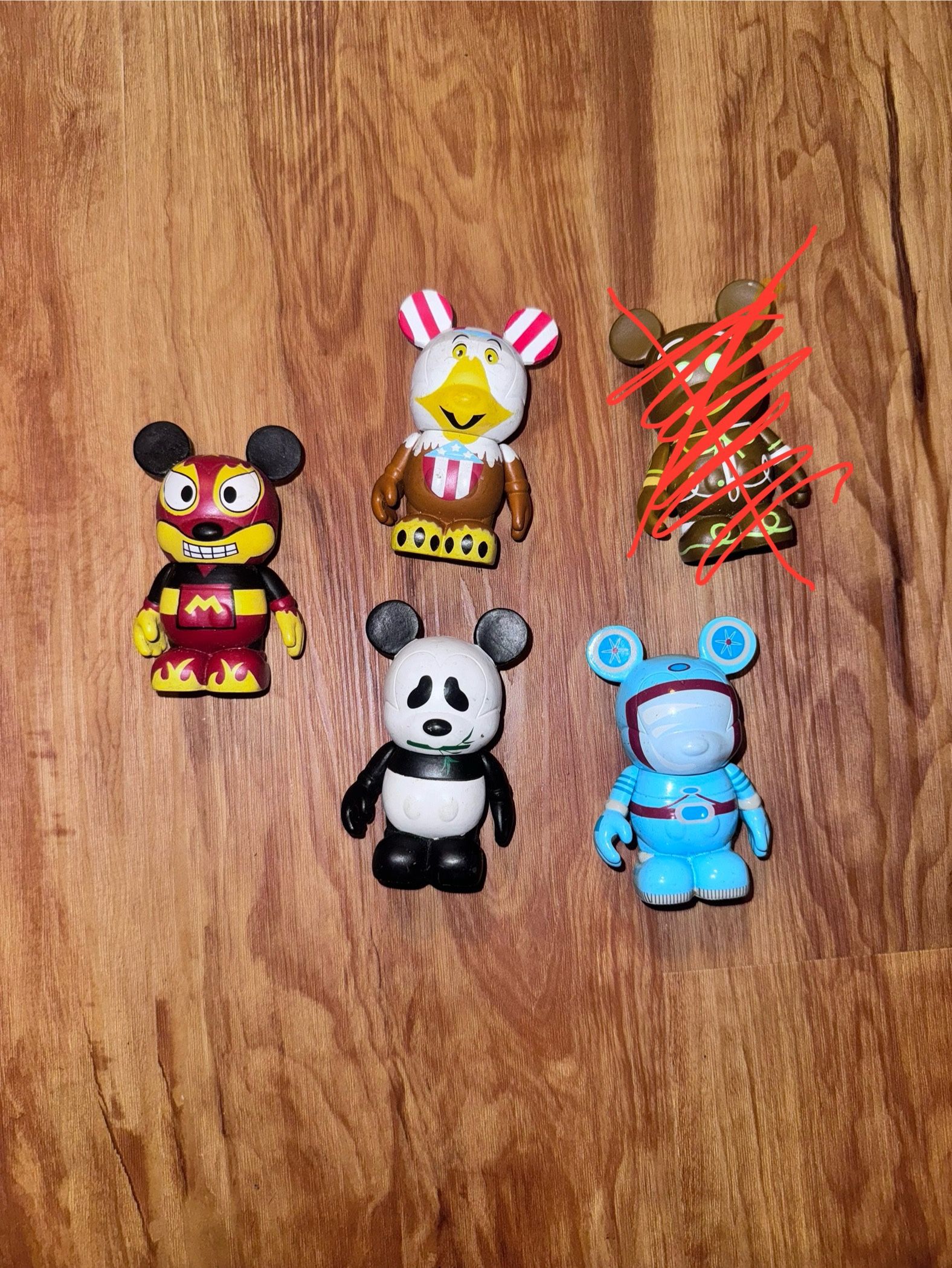 Bundle Lot - 4 DISNEY Parks VINYLMATION 3" PARK PANDA Tomorrowland Spacesuit Eag