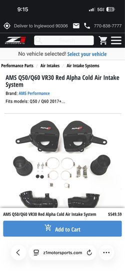 AMS Q50/Q60 Red Alpha Cold Air Intake System