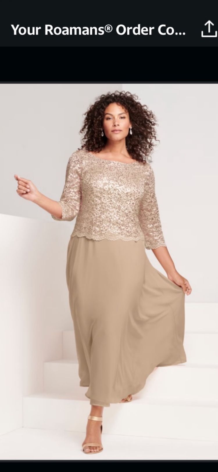 3/4 Sleeve Long Dress. Size 28