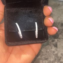 925 Sterling Silver GRA Certified Hoops 