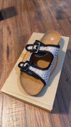 Bernie Mev. Sunset Nude Metallic Woven Double Buckle Comfort Sandals | EU 38 (US 7.5–8) | NWB