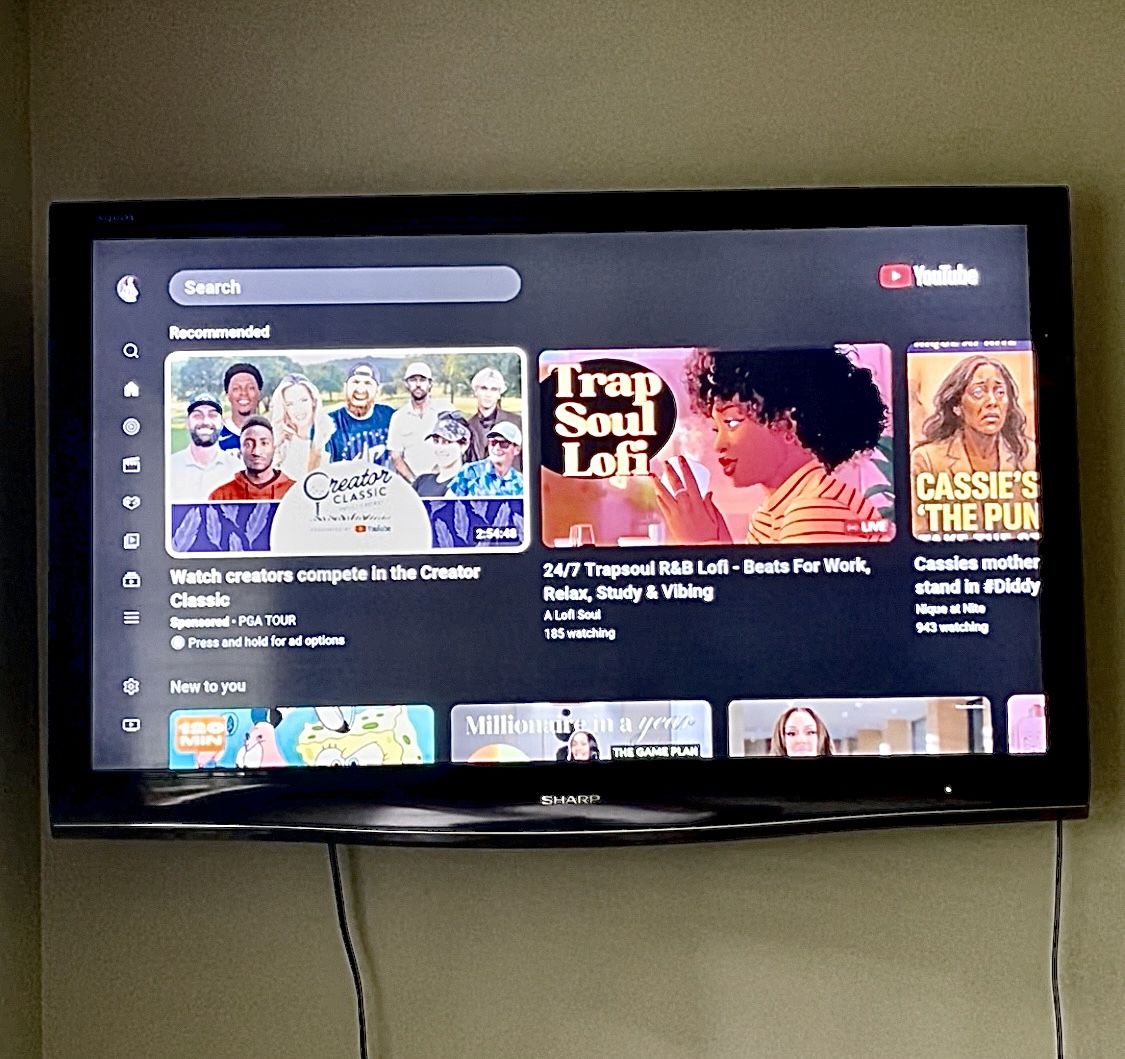 46” Sharp flat Tv with Ruku smart apps & remote