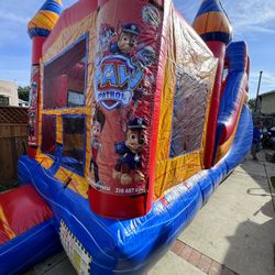 Red Orange Blue Inflatable Slip N Slide