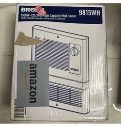 Broan 9815WH 1500W 120/240V High Capacity Fan-Forced Wall Heater with Thermostat