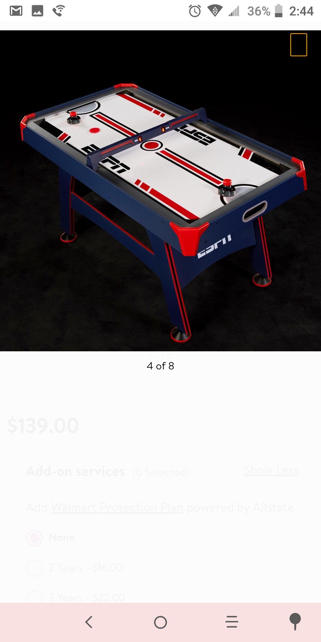 Air hockey table