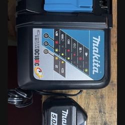 Makita 18 V Fast Changer with  BL 1850B 18v 5amp Battery 