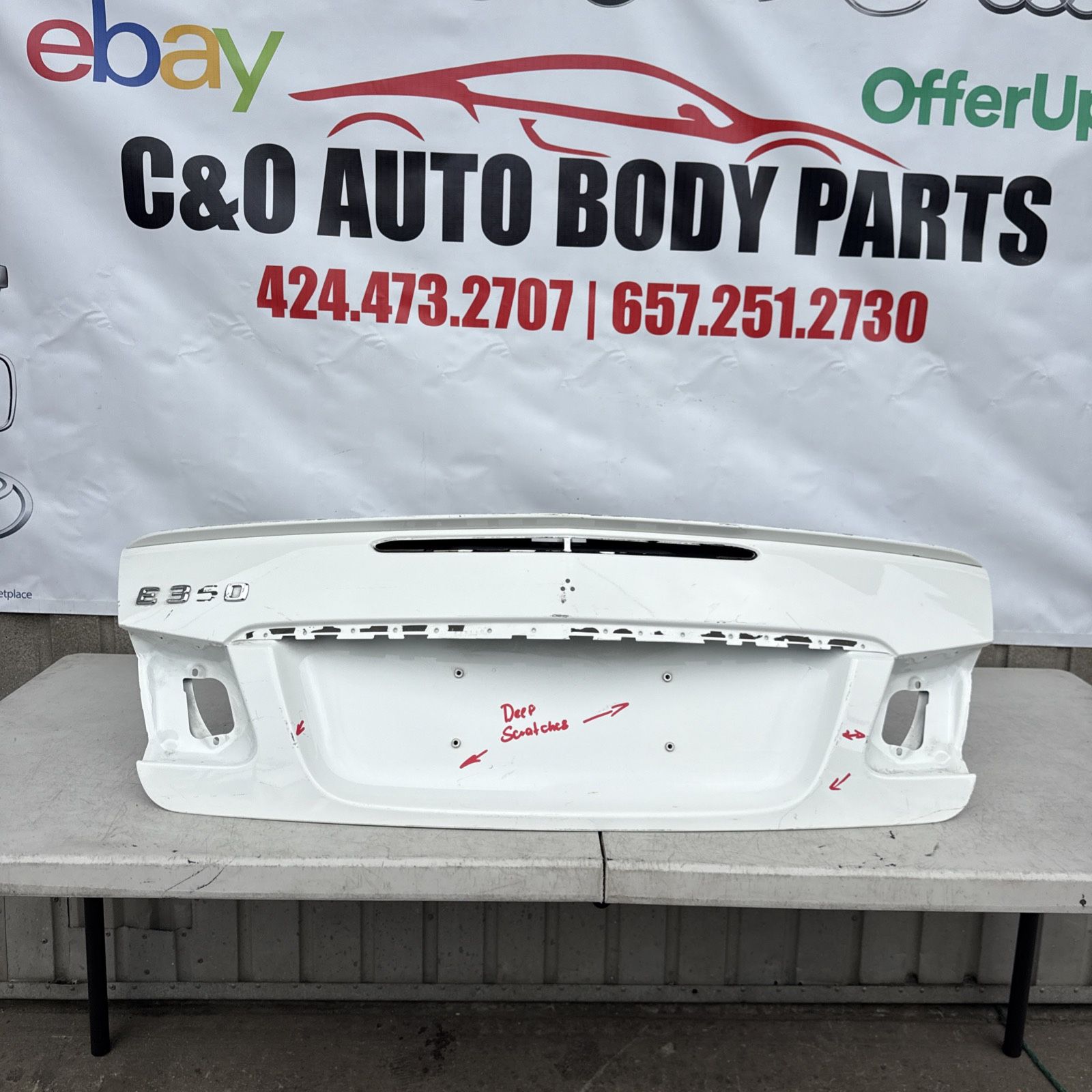 2010 2011 2012 2013 2014 2015 2016 2017 Mercedes Benz E Class E-class E350 E550 COUPE 2 DOOR TRUNK SHELL DECKLID MOUNTED Used Original OEM