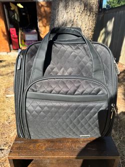 Black Quilted Travel Carry-On Bag