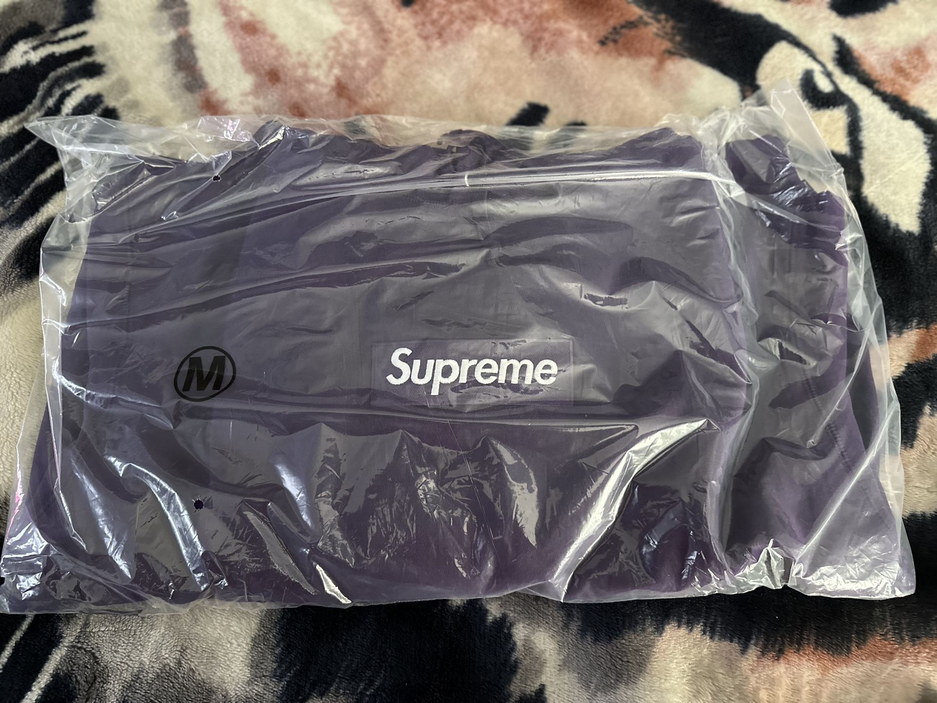 supreme box logo hoodie purple medium fall/winter 2023