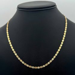 Jewelry 14k two tone solid yellow gold Starburst necklace chain 24" 6.8 grams