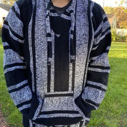 Del Mex Baja Hoodie Size XL Black/white