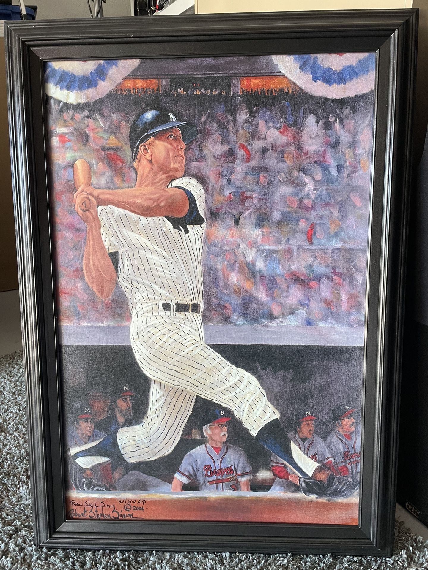 Mickey Mantle New York Yankee HOF Giclee On Canvas L/E