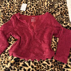 Burgundy lace top
