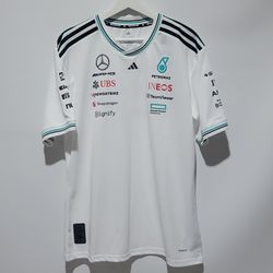 White Mercedes AMG Petronas Adidas 2025 Jersey