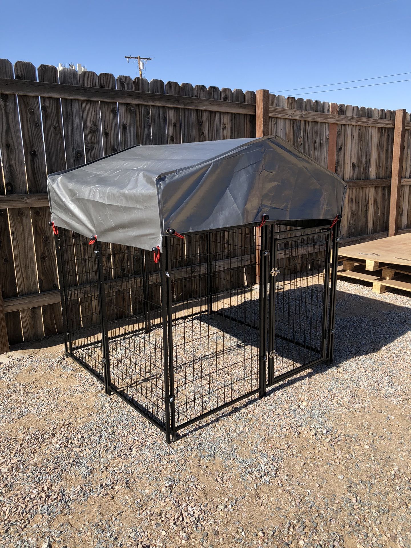 New! Durable 4x4x4 Outdoor Pet Playpen Kennel with Sun & Rain Shade – Perfect for Medium-Sized Pets!