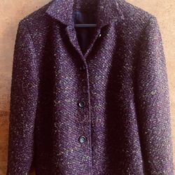Sag Harbor Tweed Bouclé Jacket, Women’s Size Medium