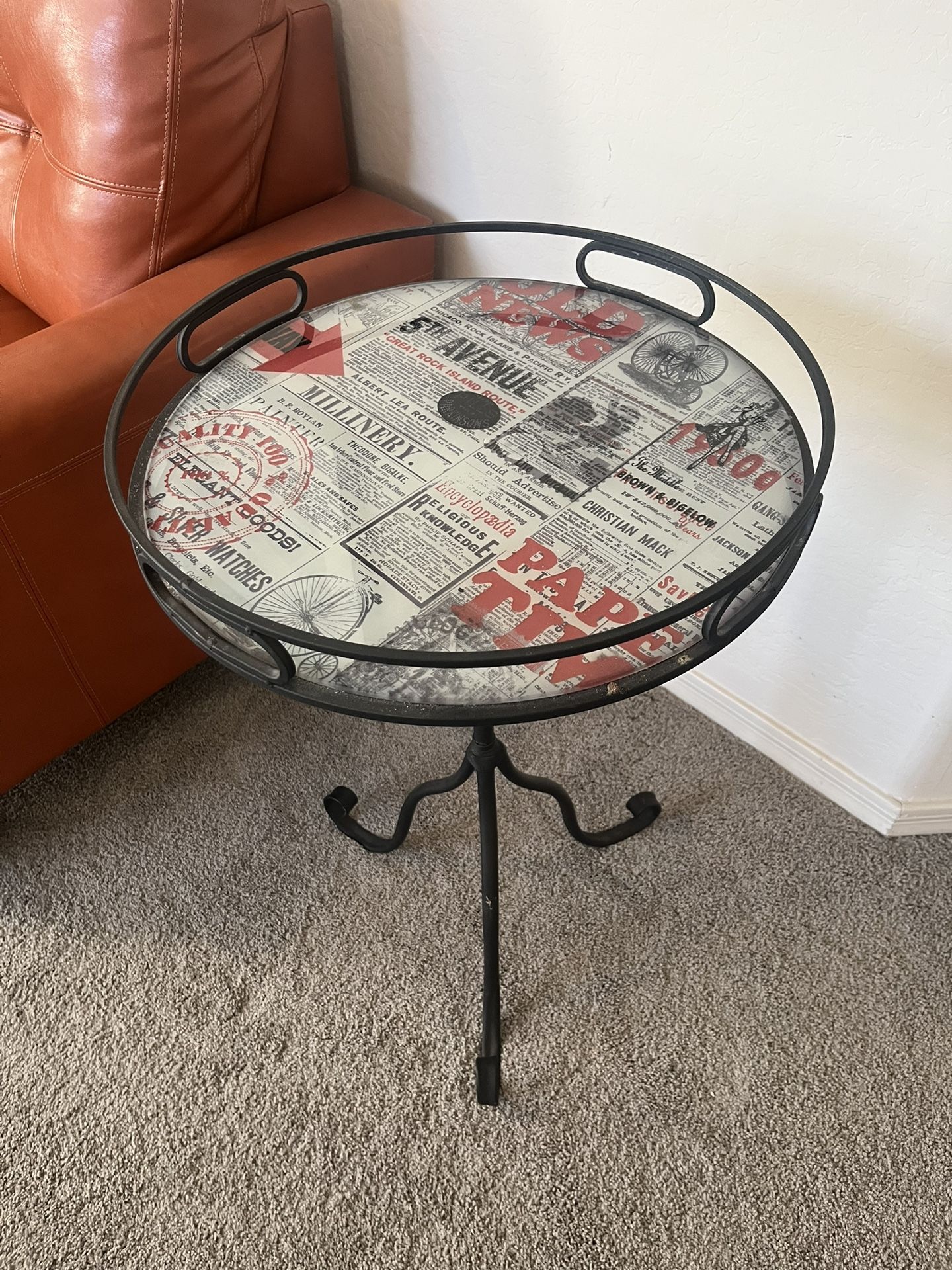 Cool Old Fashion Newspaper End Table