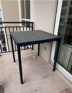 Crate & Barrel outdoor bar height table