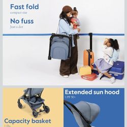 Joolz Dot Ultra Lightweight Travel Stroller for Toddler – Compact & Airplane Stroller (only 12.2lbs) -One-Handed Folding Design - UPF 50+ Canopy - Rec