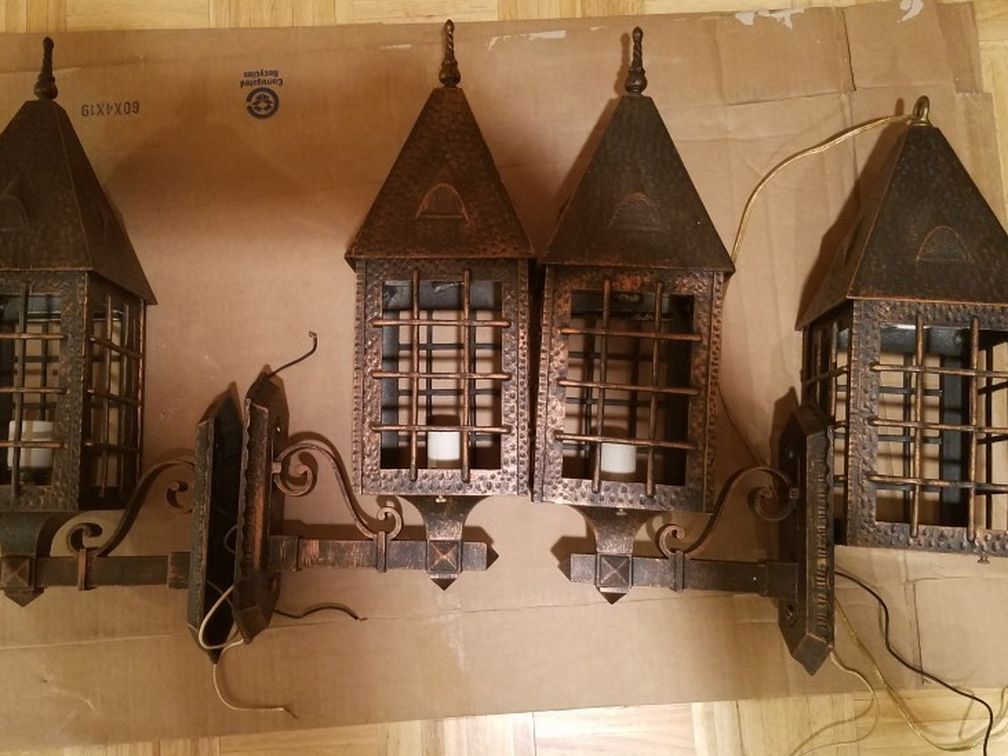 FREE! Vintage Wall Lamps And Hanging Lamp. Pick Up ASAP!!!