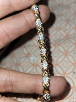 925 Silver Gold Tone Braclet 