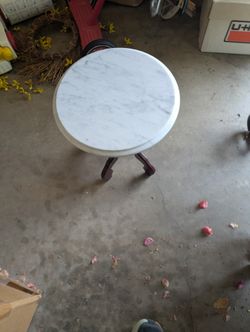Italian Marble-Top Pedestal Accent Table — $45