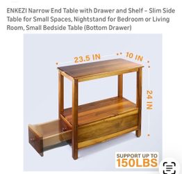 New single Enkezi Narrow end table with drawer