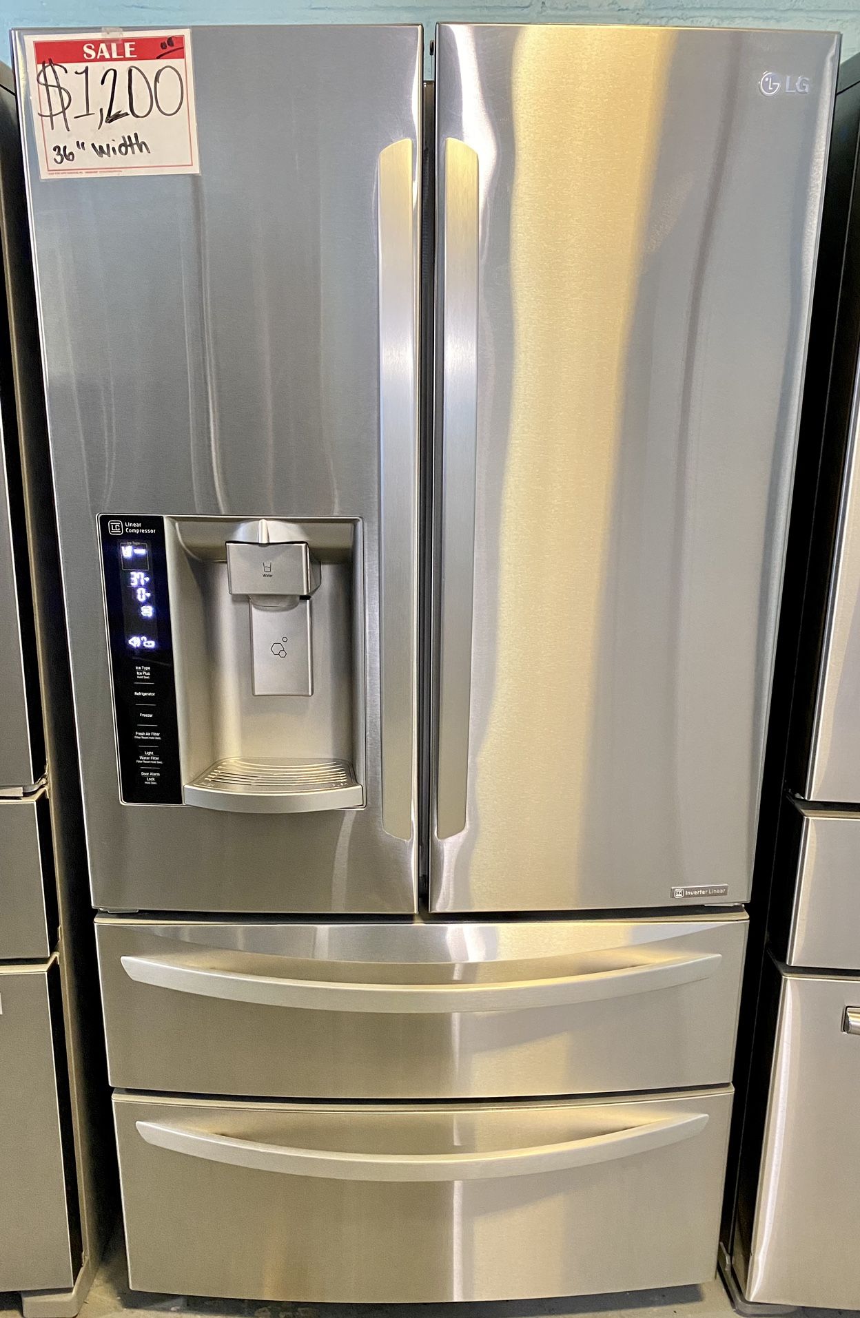 LG Used Stainless French 4-Door Fridge +10% Discount Off All Appliances