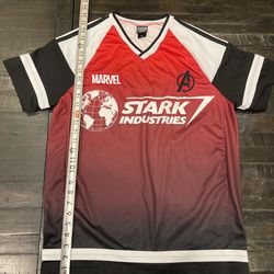 Iron Man Avengers Marvel BOXLUNCH Soccer Style Jersey MENS Size Medium EUC