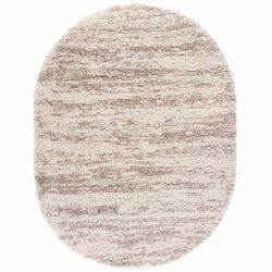 New 4x6 Oval Hudson Shag Rug – Tan/Ivory Plush