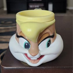 Looney Tunes Space Jam Lola Bunny Plastic Head Face 3D Mug Applause 1996 Vintage