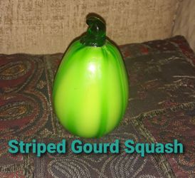 Glass Striped Gourd Squash-Vintage-Old School